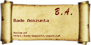 Bade Asszunta névjegykártya